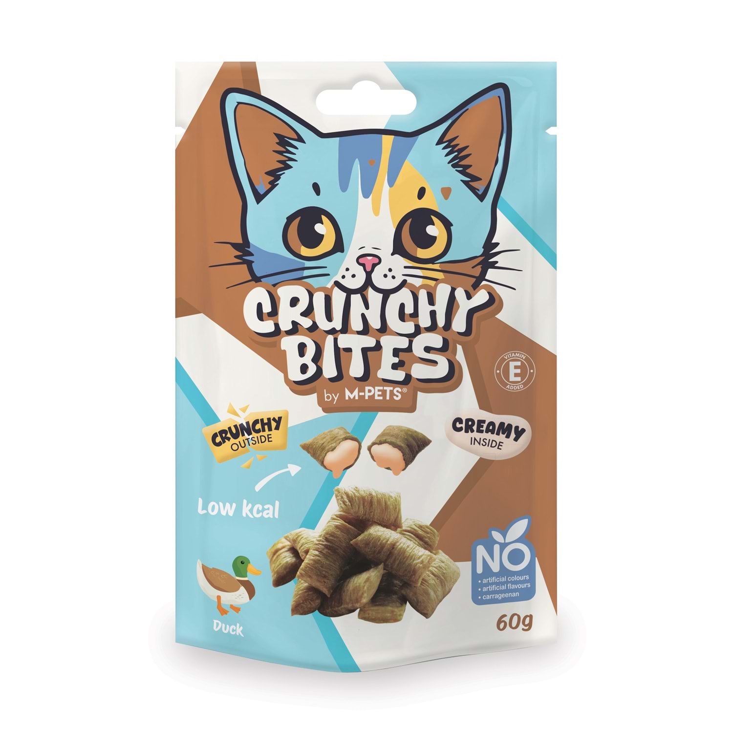 Crunchy Bites Ördekli tuna balıklı yengecli Kedi Ödülü 60gr karısık - Görsel 4