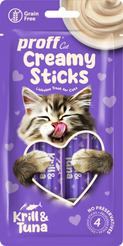 LORA Proff Cat Creamy Sticks, Krill & Tuna 4X15 G karısık ödüller - Görsel 5
