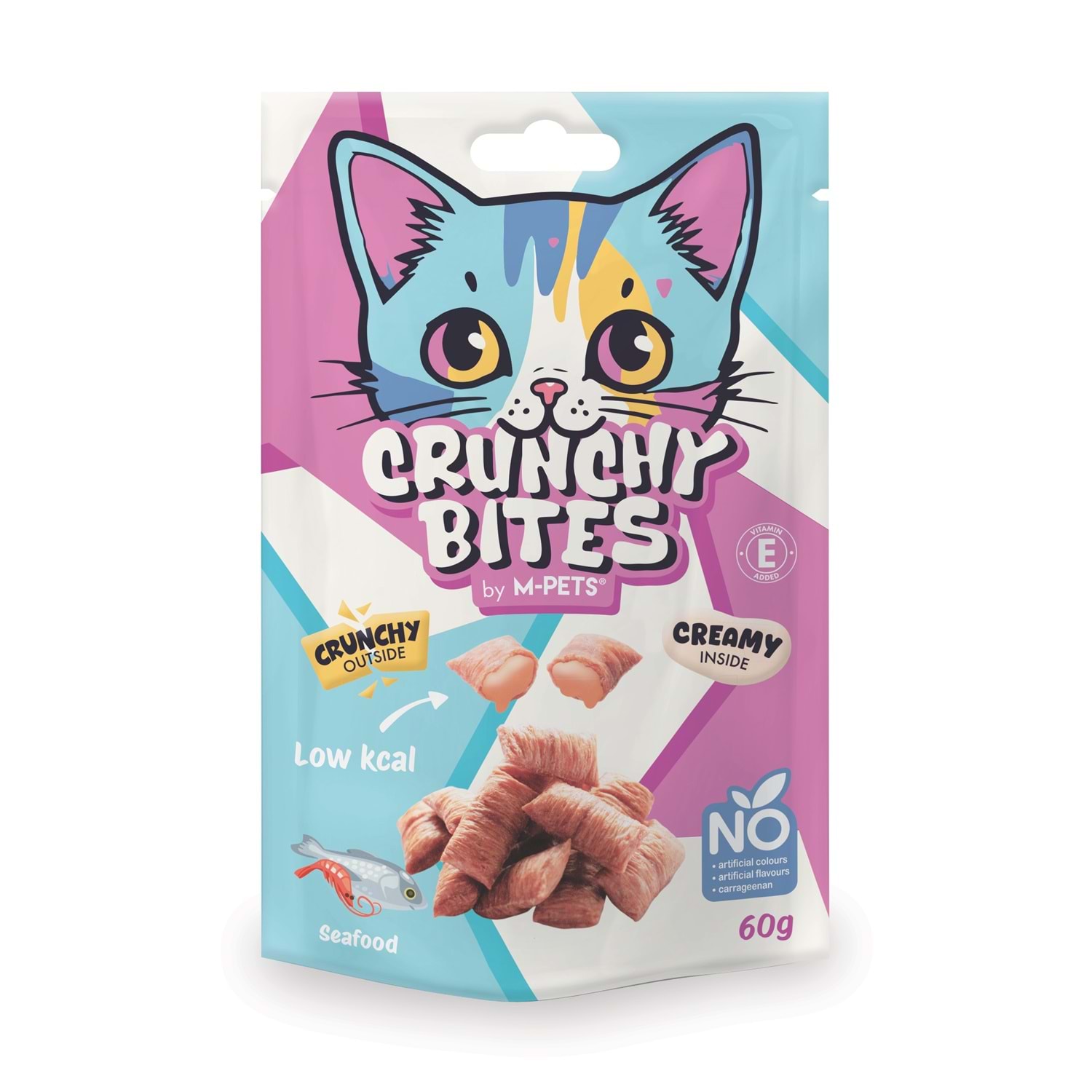 Crunchy Bites Ördekli tuna balıklı yengecli Kedi Ödülü 60gr karısık - Görsel 2
